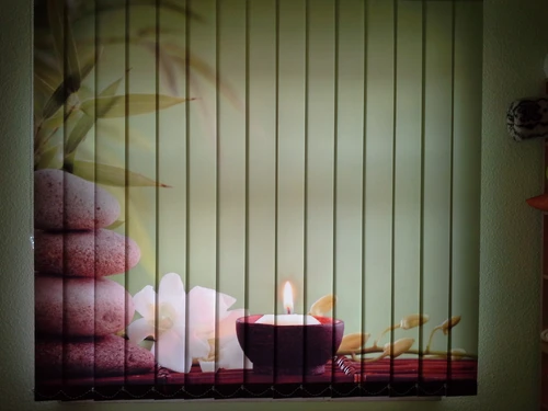 Foto Lamellenvorhang mit Orchidee Bambus Motiv