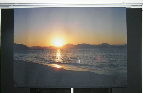 Sonnenaufgang am Strand Flächenvorhang